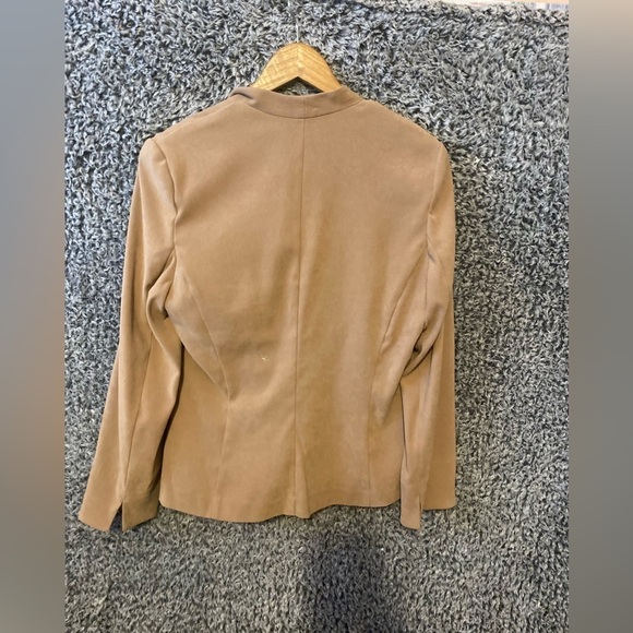 Studio 1 Beaded Blazer Womens Jacket 10 Brown Embroidered Open Front Retro Chic - Picture 7 of 11